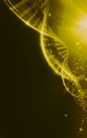 Science template for your card, wallpaper or banner with a DNA molecules of poligons. Vector illustration.